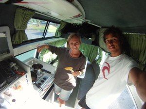 Surfboard storage in a campervan